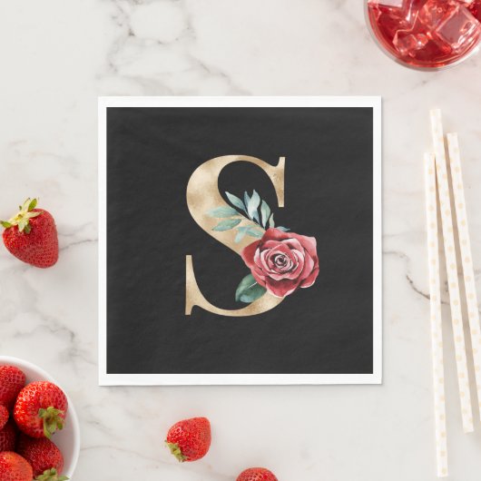 Serviette En Papier Vacances d'hiver initiales lettre S (En situation)