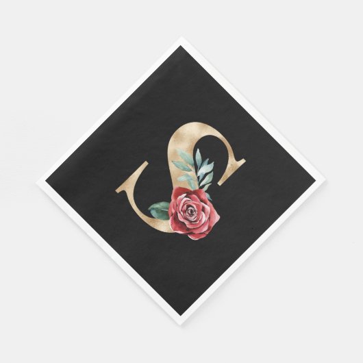 Serviette En Papier Vacances d'hiver initiales lettre S (Coin)