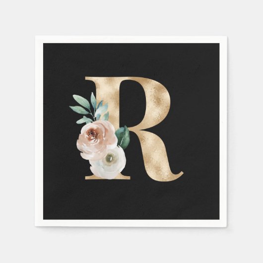 Serviette En Papier Vacances d'hiver lettre initiale R (Devant)