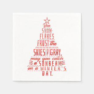 Serviette En Papier Vacances d'hiver Noël Arbre de neige Poème