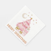 Serviette En Papier Vacances d'hiver rose ours coton (Coin)