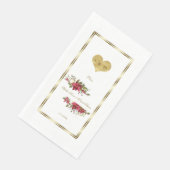 Serviette En Papier Vacances d'hiver Rouge Poinsettia Mariage d'or (Coin)