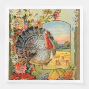 Serviette En Papier Vacances dinde vintage cool