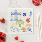 Serviette En Papier Vacances en Grèce Minimalisme (En situation)