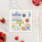 Serviette En Papier Vacances en Grèce Minimalisme (En situation)