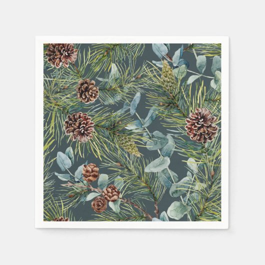 Serviette En Papier Vacances Forêt de Bois (Devant)