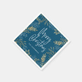Serviette En Papier Vacances Gold Vert Foncé Bleu Noir (Coin)