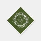 Serviette En Papier Vacances Green Laurel Wreath and Berries (Coin)