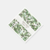 Serviette En Papier Vacances Green & Pine Cônes Pays Mariage d'hiver (Coin)