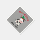 Serviette En Papier Vacances Joyeuses Noël Elf Cow (Coin)