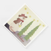 Serviette En Papier Vacances Joyeuses Snowman (Coin)