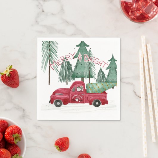 Serviette En Papier Vacances Joyeux Joyeux Gnomes Fête de Noël Forêt (En situation)