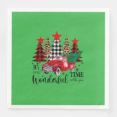 Serviette En Papier Vacances Napkins "Temps Merveilleux" Design (Devant)