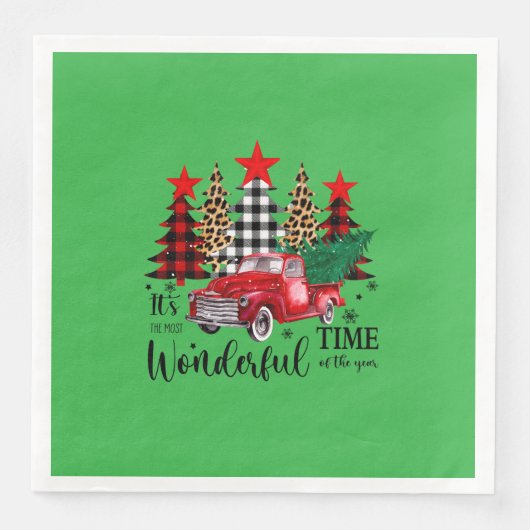 Serviette En Papier Vacances Napkins "Temps Merveilleux" Design (Devant)