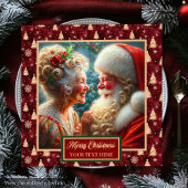 Serviette En Papier Vacances Naples Arbres de Noël Rouge Or Vert