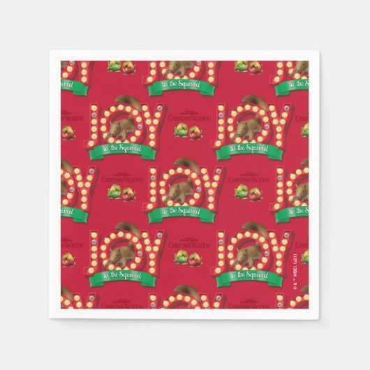 Serviette En Papier Vacances Noël | Joie au Motif écureuil (Devant)