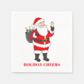 Serviette En Papier Vacances Noël Père Noël Champagne (Devant)