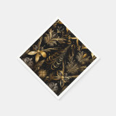 Serviette En Papier Vacances Ornées Noir Et Or (Coin)