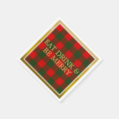 Serviette En Papier Vacances Plaid Mangez Boire et Soyez du papier joy (Coin)