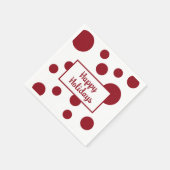 Serviette En Papier Vacances simples Polka Rouge et Blanc (Coin)