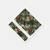 Serviette En Papier Vacances traditionnelles Green Holly (Coin)