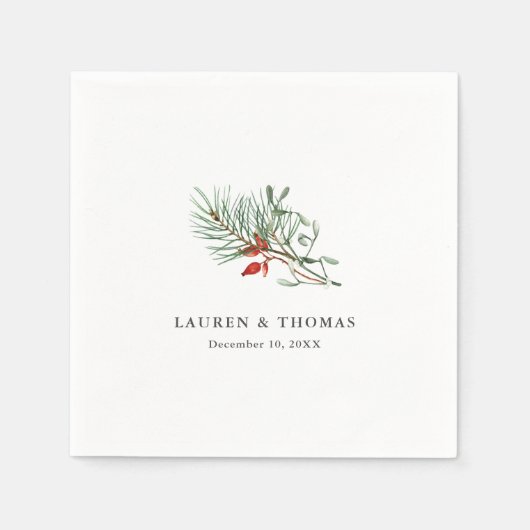 Serviette En Papier Vacances Vacances Végétation botanique et baies (Devant)