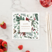 Serviette En Papier Vacances Verdure Cardinal Noël Party Monogramme (En situation)