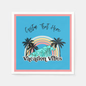Serviette En Papier Vacances Vibes Ocean Waves Arc-en-ciel Palm Tree (Devant)
