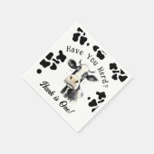 Serviette En Papier Vache 1er Anniversaire Aquarelle serviettes (Coin)