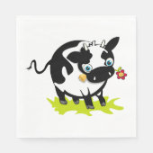 Serviette En Papier Vache À Fleur (Devant)