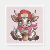 Serviette En Papier Vache Accro au Café (Devant)