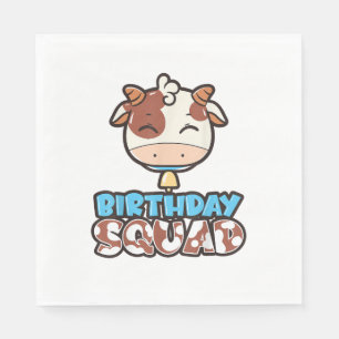 Serviette En Papier Vache Anniversaire Squad Cattleman Farmer Thème Pa