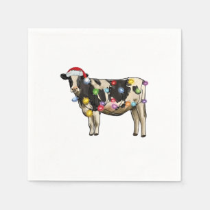 Serviette En Papier Vache arbre de Noël bétail festif ferme