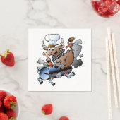 Serviette En Papier Vache Avec Une Serviette Papier BBQ (En situation)