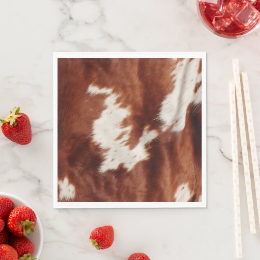 Serviette En Papier Vache blanche Brown (En situation)