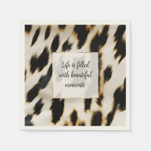 Serviette En Papier Vache blanche noire