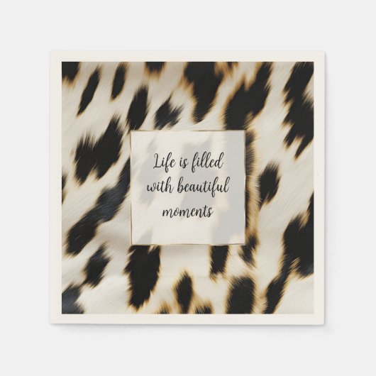 Serviette En Papier Vache blanche noire (Devant)