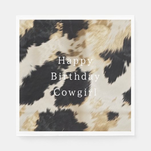 Serviette En Papier Vache blanche noire (Devant)