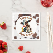 Serviette En Papier Vache Brown et blanche (En situation)