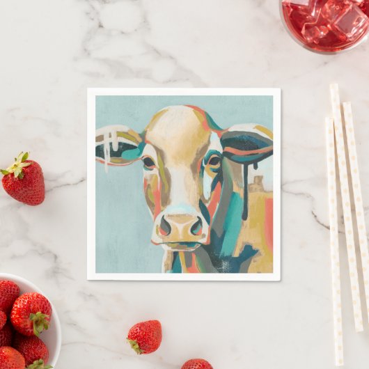 Serviette En Papier Vache colorée (En situation)