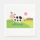Serviette En Papier Vache Dans Un Papier Sur Le Terrain (Devant)