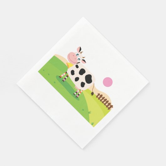Serviette En Papier Vache Dans Un Papier Sur Le Terrain (Coin)