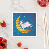 Serviette En Papier Vache d'art populaire sautée au-dessus du rime de  (En situation)