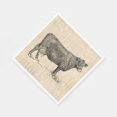 Serviette En Papier Vache de campagne illustrée (Coin)