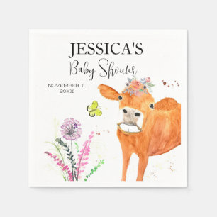 Serviette En Papier Vache de ferme Animaux de pays Baby shower fille g