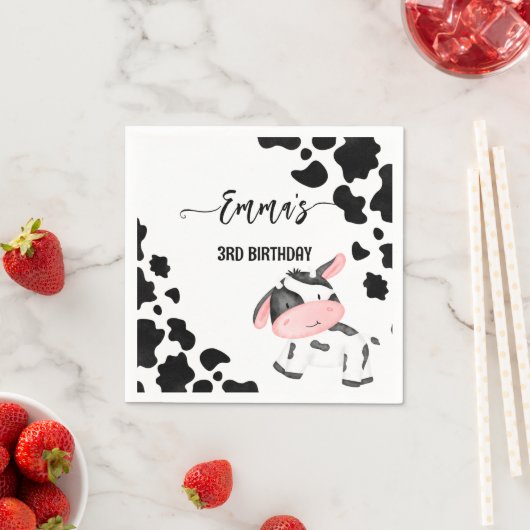 Serviette En Papier Vache de fête vache vache motif personnalisé (En situation)