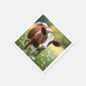 Serviette En Papier Vache de Guernesey en champ Fleur sauvage (Coin)