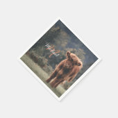 Serviette En Papier Vache de Highland calvaire herbe d'automne monogra (Coin)
