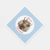 Serviette En Papier Vache de Noël Blue Highlander (Coin)