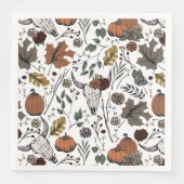 Serviette En Papier Vache de Thanksgiving Crâne d'automne moisson (Devant)